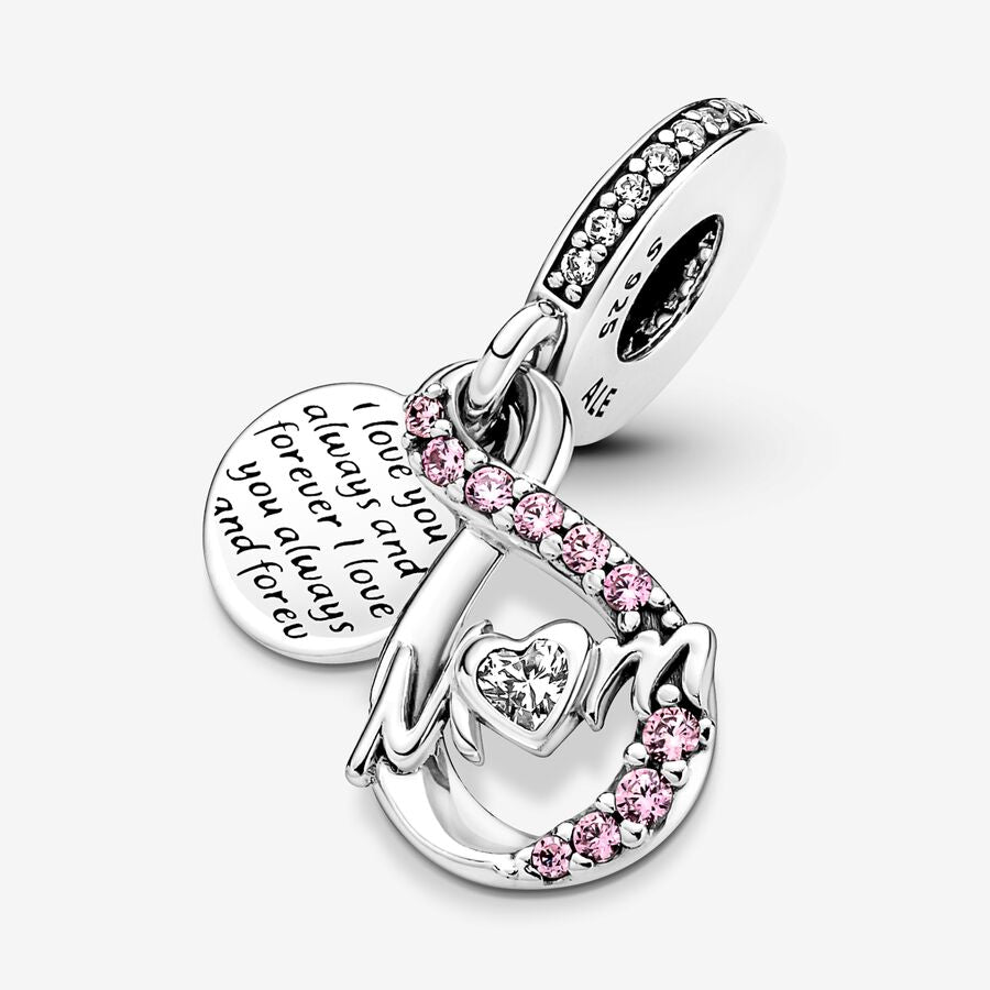 Mom Infinity Double Dangle Charm