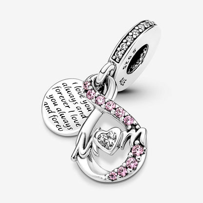Mom Infinity Double Dangle Charm