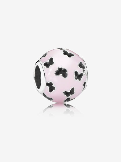 Pink Fluttering Butterflies Charm