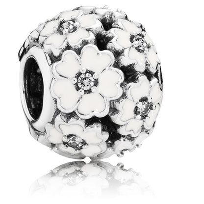 Primrose Meadow Charm with White Enamel
