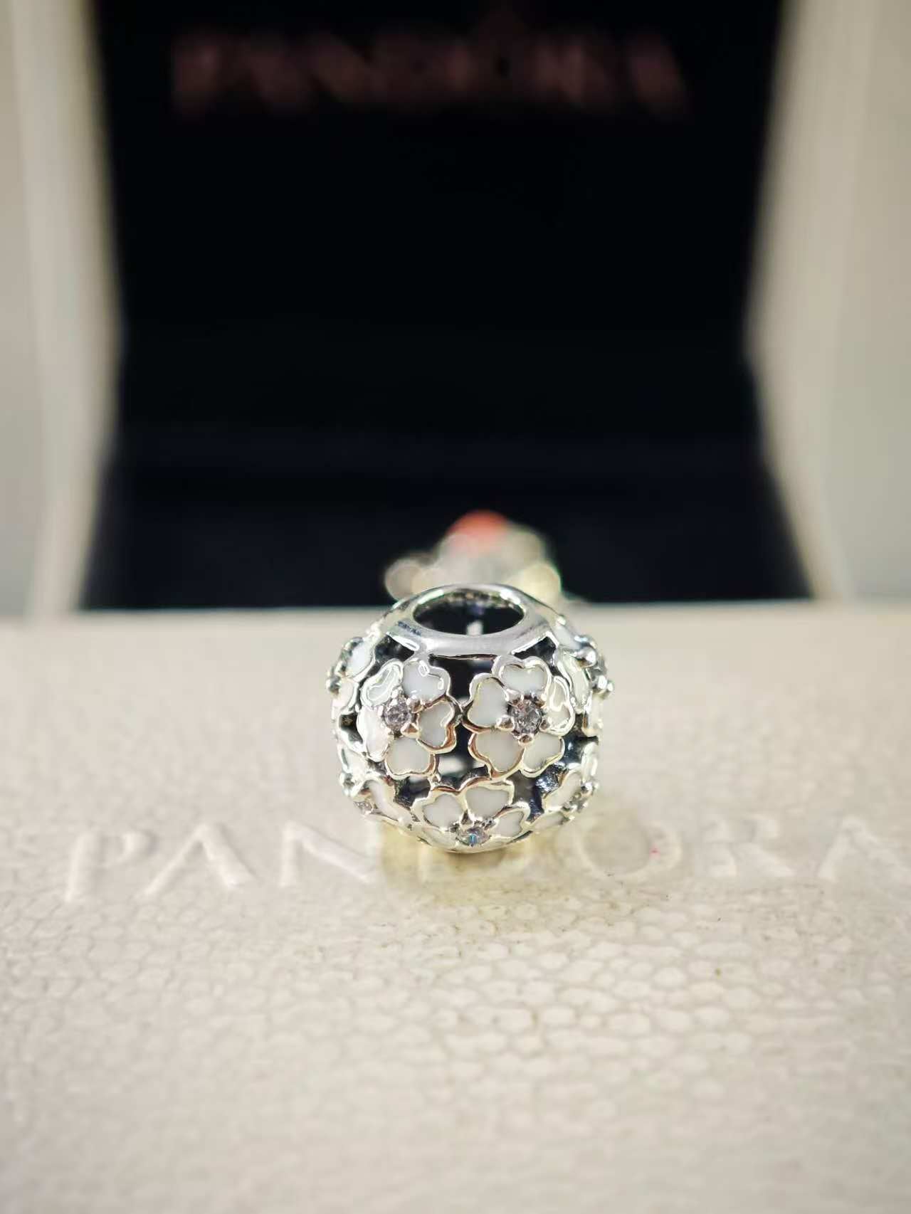 Primrose Meadow Charm with White Enamel