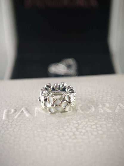 White Daisy Flower Spacer Charm