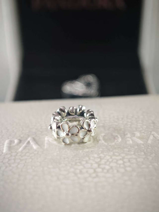 White Daisy Flower Spacer Charm