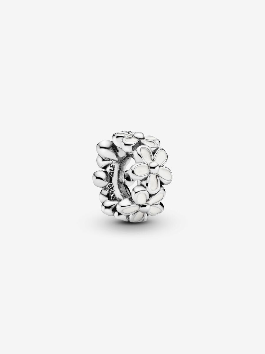 White Daisy Flower Spacer Charm