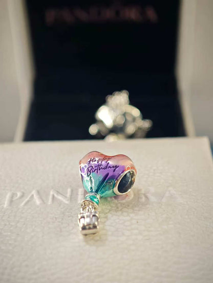 Happy Birthday Hot Air Balloon Charm
