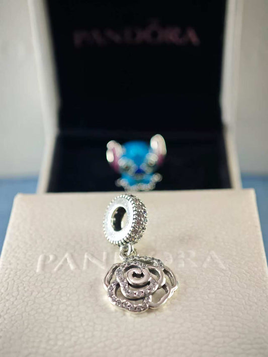 Shimmering Rose Dangle Charm