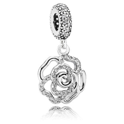 Shimmering Rose Dangle Charm