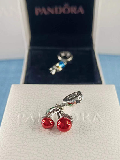 Asymmetrical Cherry Fruit Dangle Charm