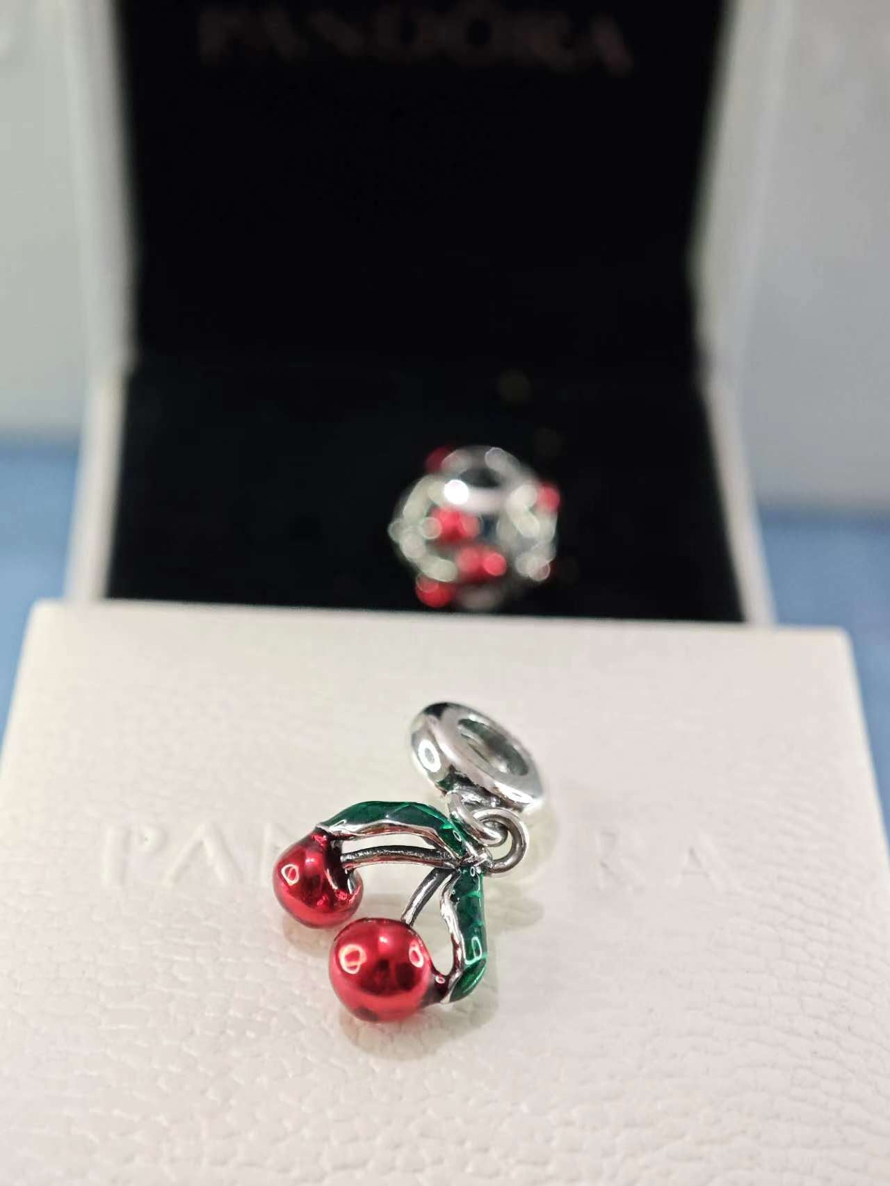 Asymmetrical Cherry Fruit Dangle Charm