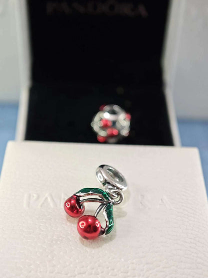 Asymmetrical Cherry Fruit Dangle Charm