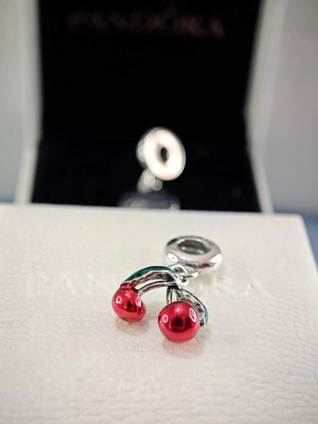 Asymmetrical Cherry Fruit Dangle Charm