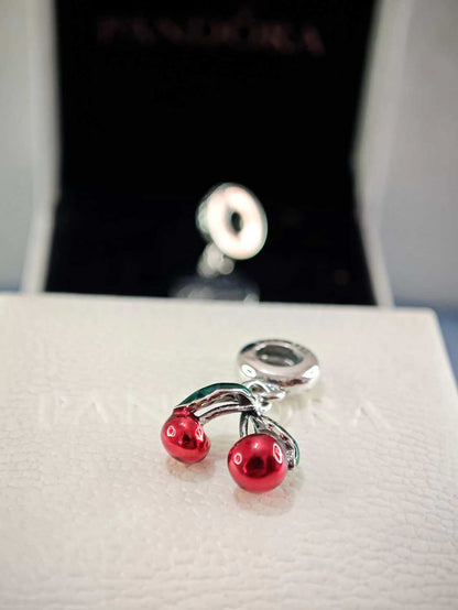 Asymmetrical Cherry Fruit Dangle Charm