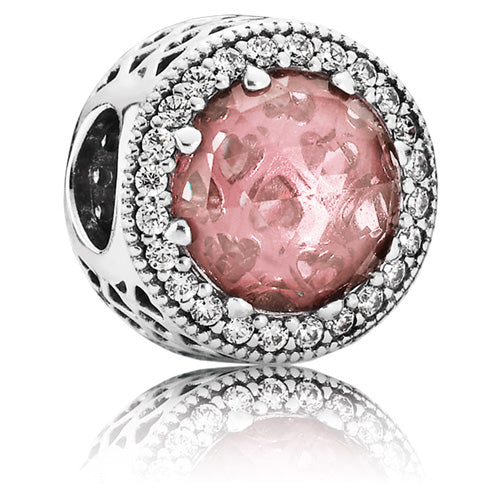 Radiant Hearts Charm with Blush Pink Crystal