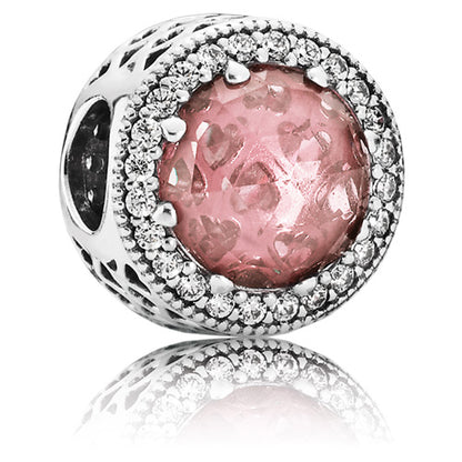 Radiant Hearts Charm with Blush Pink Crystal