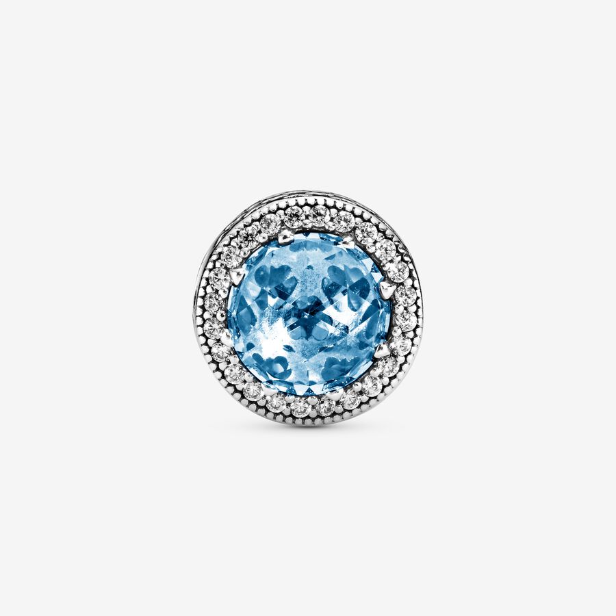 Radiant Hearts Charm with Sky-Blue Crystal
