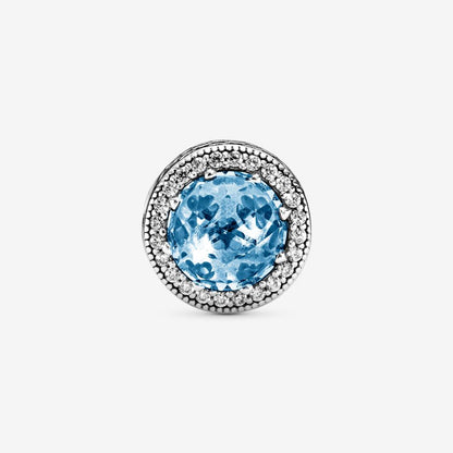 Radiant Hearts Charm with Sky-Blue Crystal