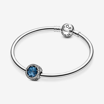 Radiant Hearts Charm with Sky-Blue Crystal