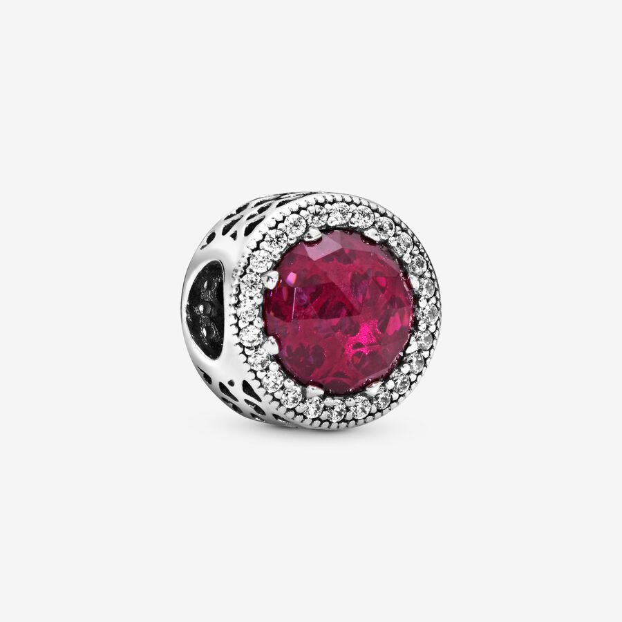 Radiant Hearts Charm with Cerise Crystal