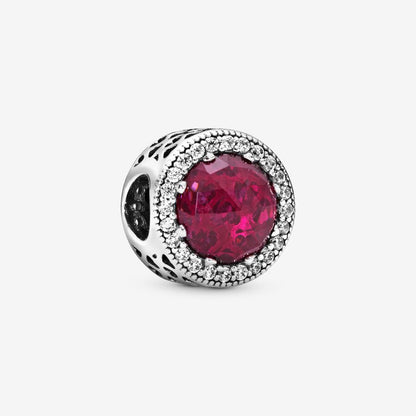 Radiant Hearts Charm with Cerise Crystal