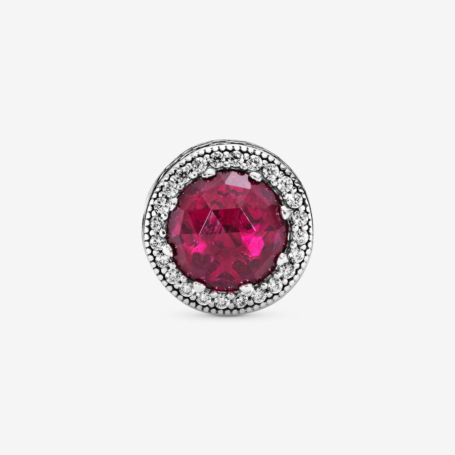 Radiant Hearts Charm with Cerise Crystal