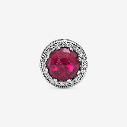 Radiant Hearts Charm with Cerise Crystal