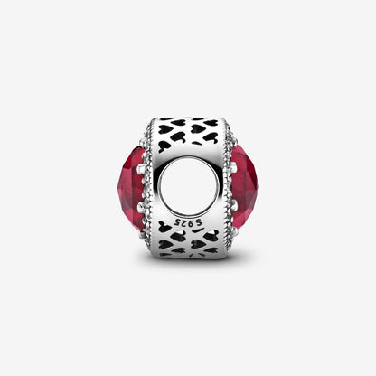 Radiant Hearts Charm with Cerise Crystal