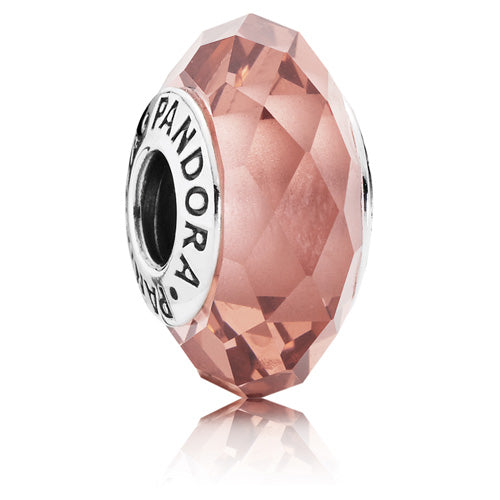 Blush Pink Fascinating Faceted Murano Charm