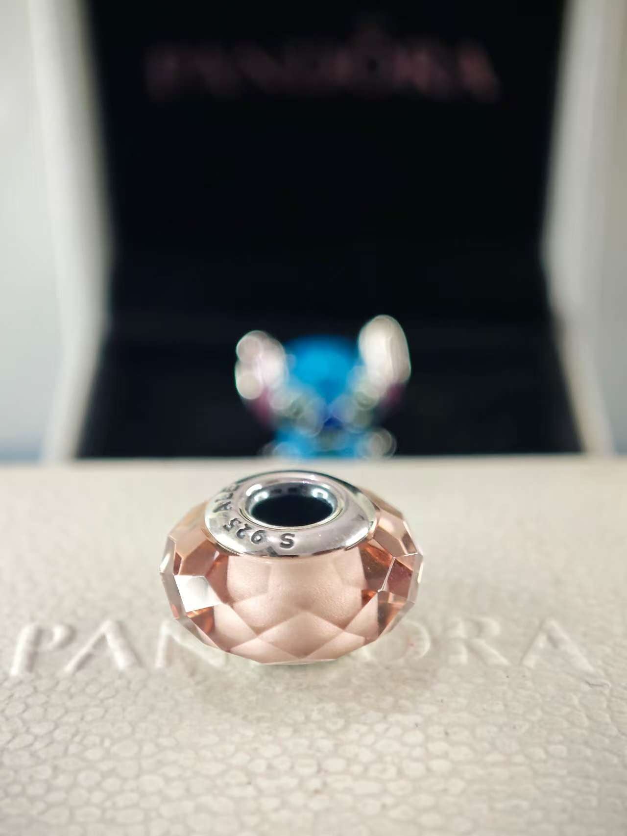 Blush Pink Fascinating Faceted Murano Charm