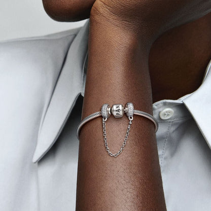 Sparkling Pavé Safety Chain Charm