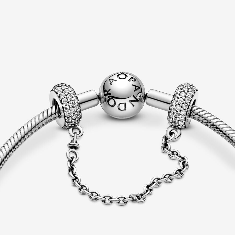 Sparkling Pavé Safety Chain Charm