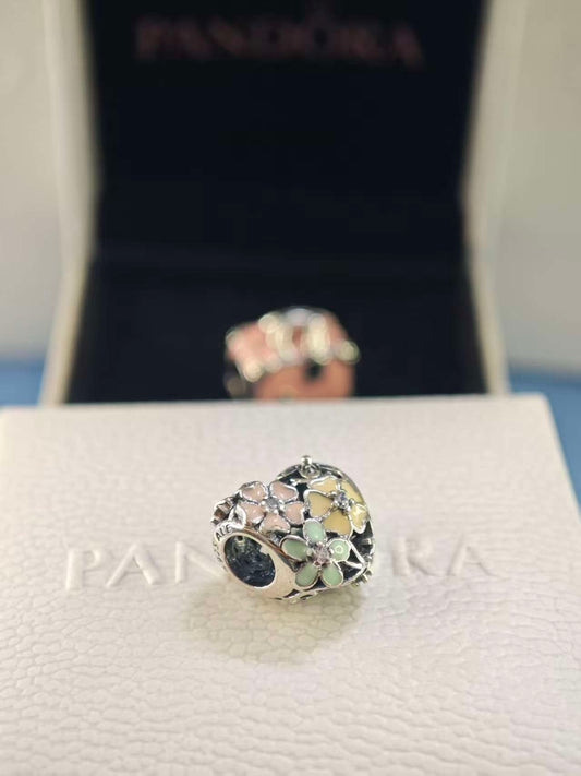 Poetic Blooms Heart Charm