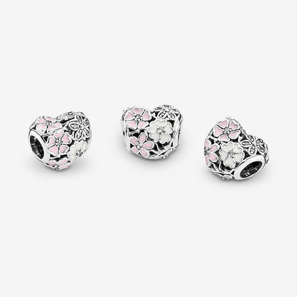 Poetic Blooms Heart Charm