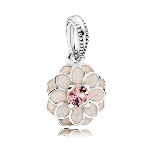 Blooming Dahlia Dangle with Cream Enamel