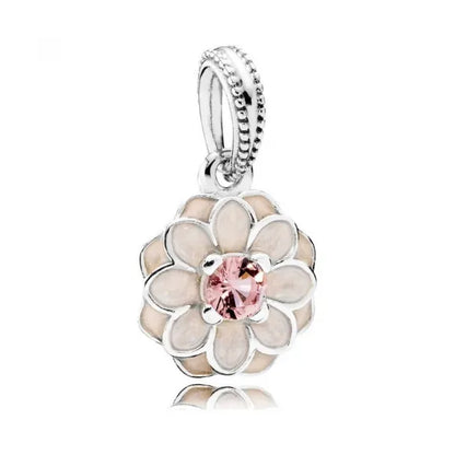 Blooming Dahlia Dangle with Cream Enamel
