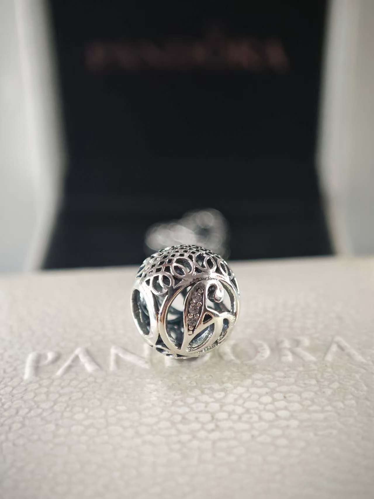 Vintage Letter G Charm with Clear Zirconia