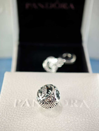 Vintage Letter T Charm with Clear Zirconia