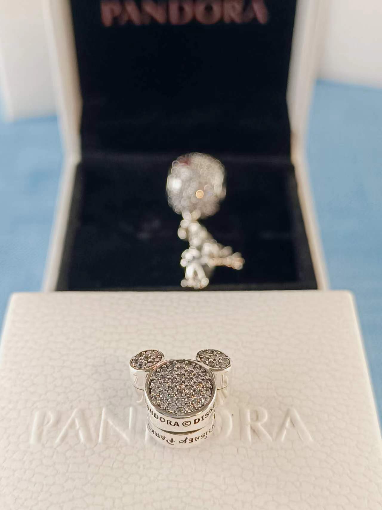 Mickey Mouse Ears Pave Clip Charm