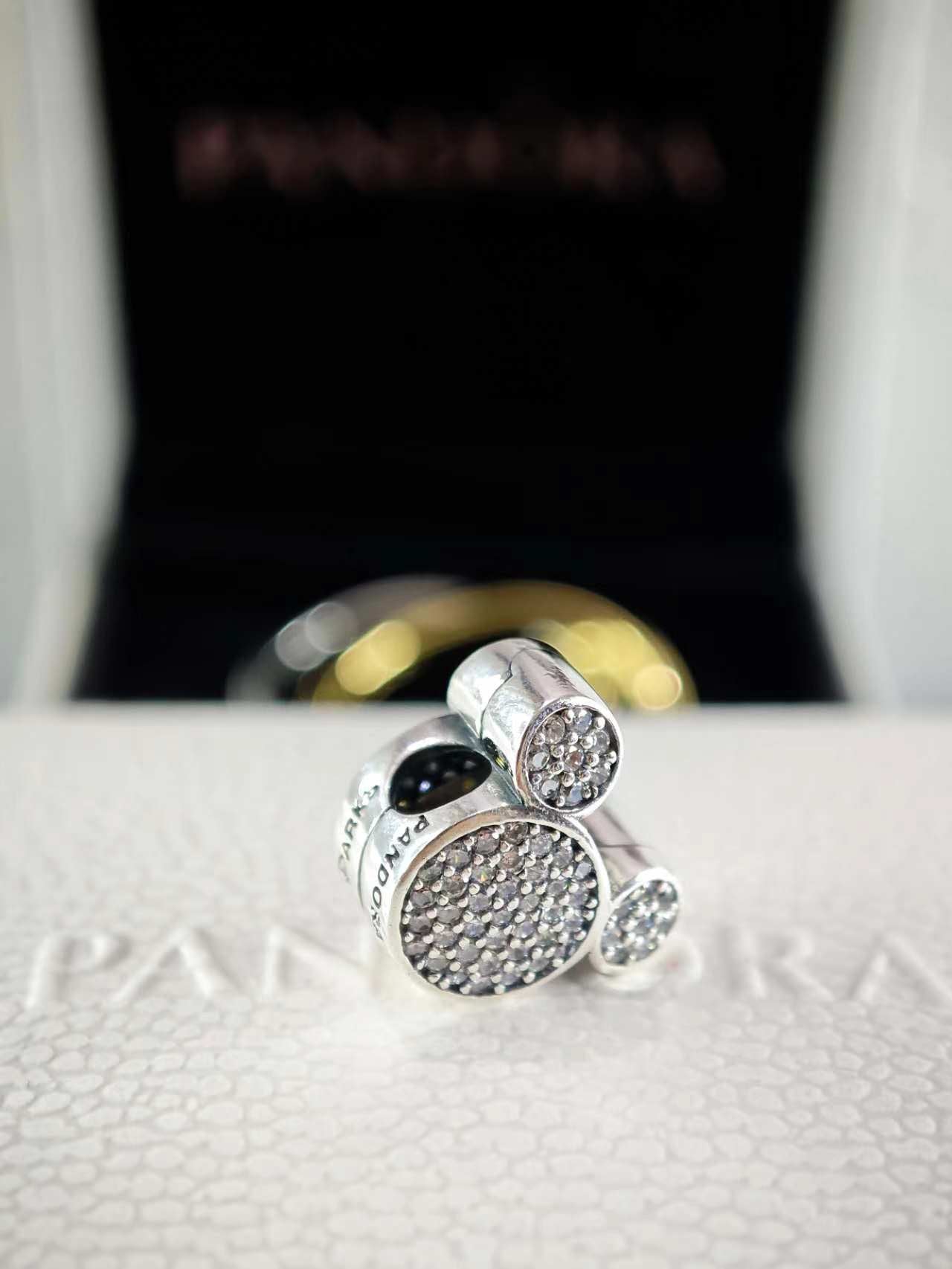 Mickey Mouse Ears Pave Clip Charm