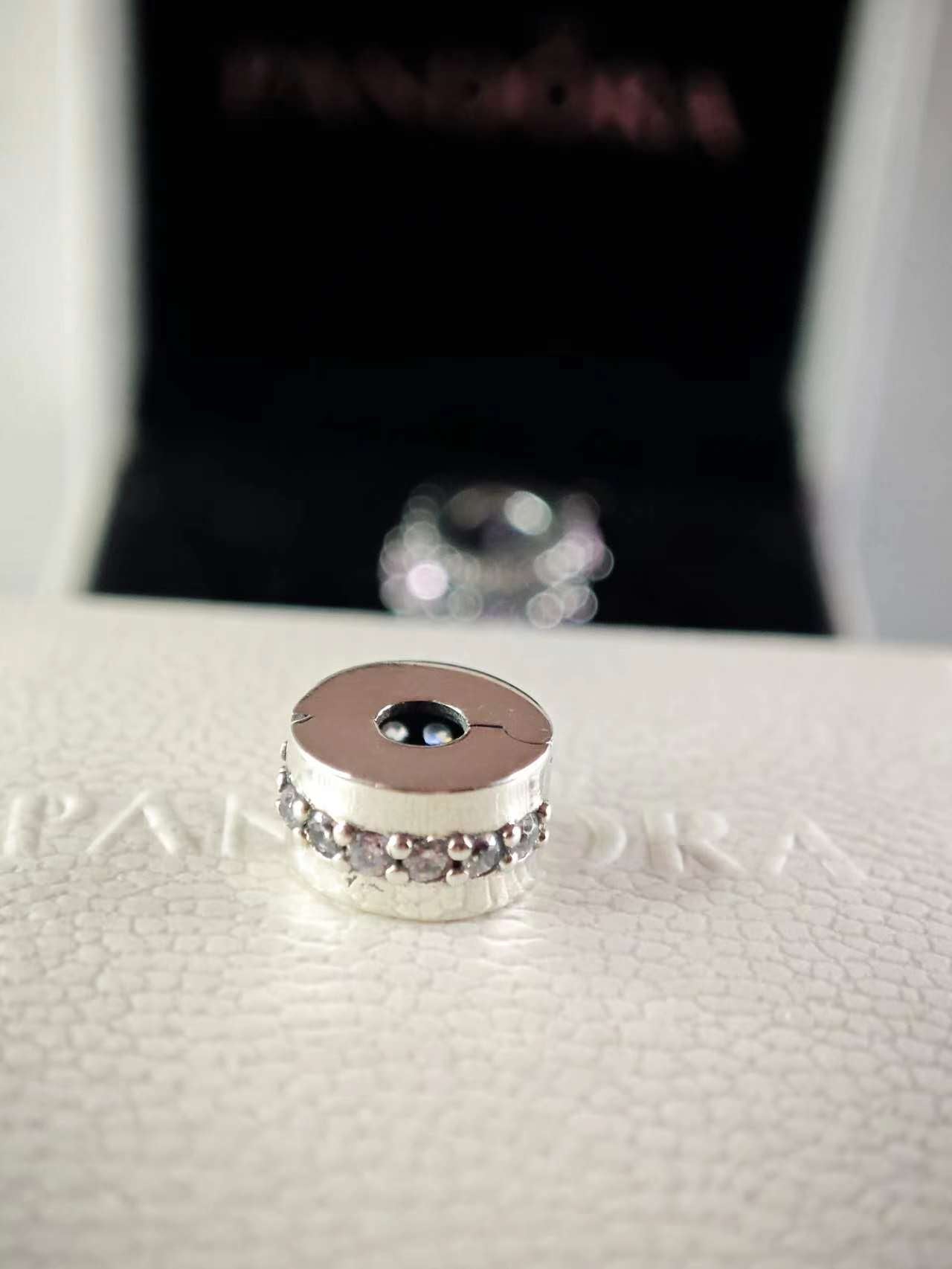 Clear Sparkling Row Clip Charm