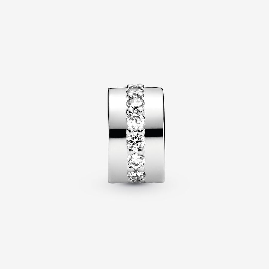 Clear Sparkling Row Clip Charm