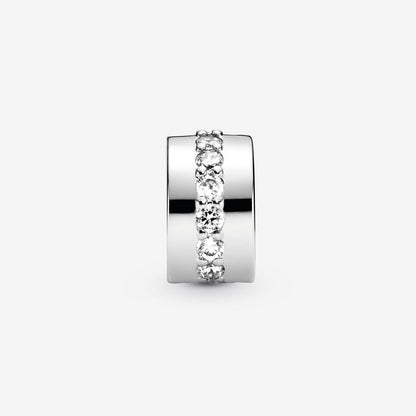 Clear Sparkling Row Clip Charm