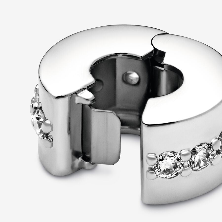 Clear Sparkling Row Clip Charm
