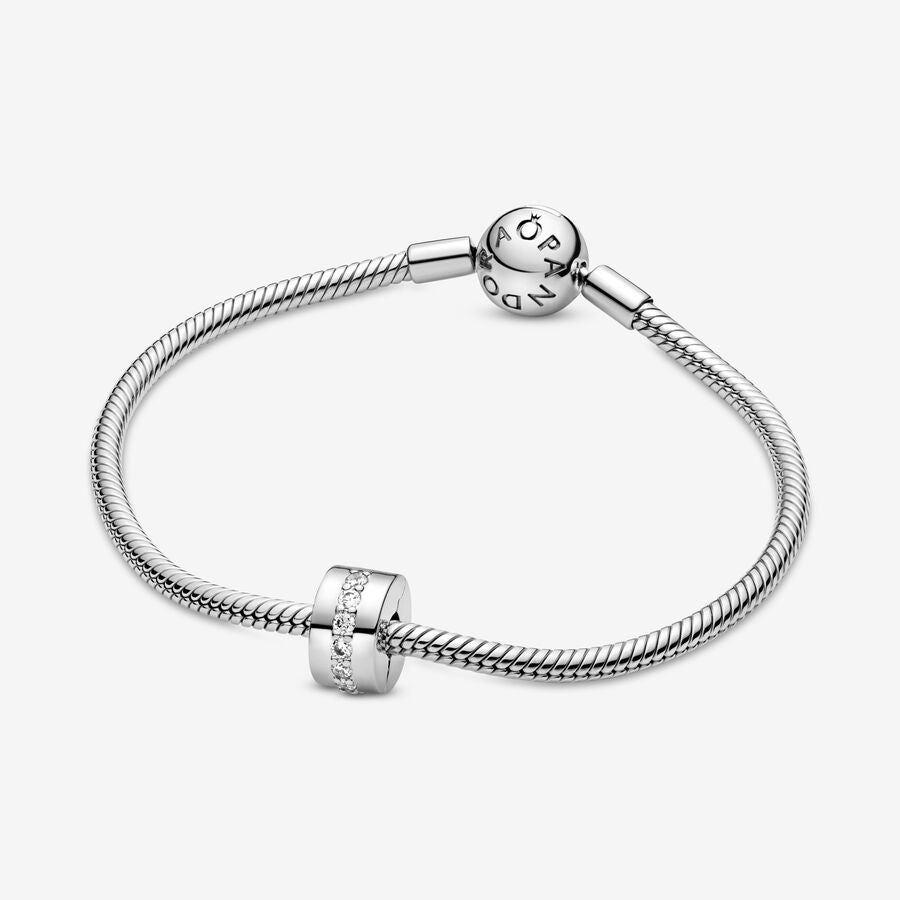 Clear Sparkling Row Clip Charm