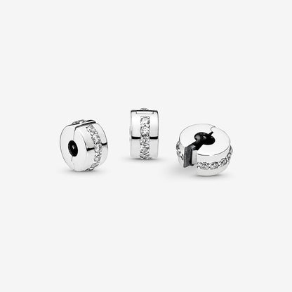 Clear Sparkling Row Clip Charm