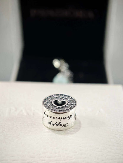 Pavé and Heart Anniversary Charm