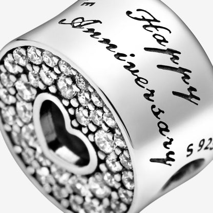 Pavé and Heart Anniversary Charm