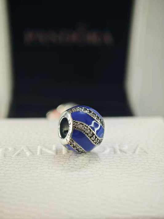 Adornment Charm with Blue Enamel