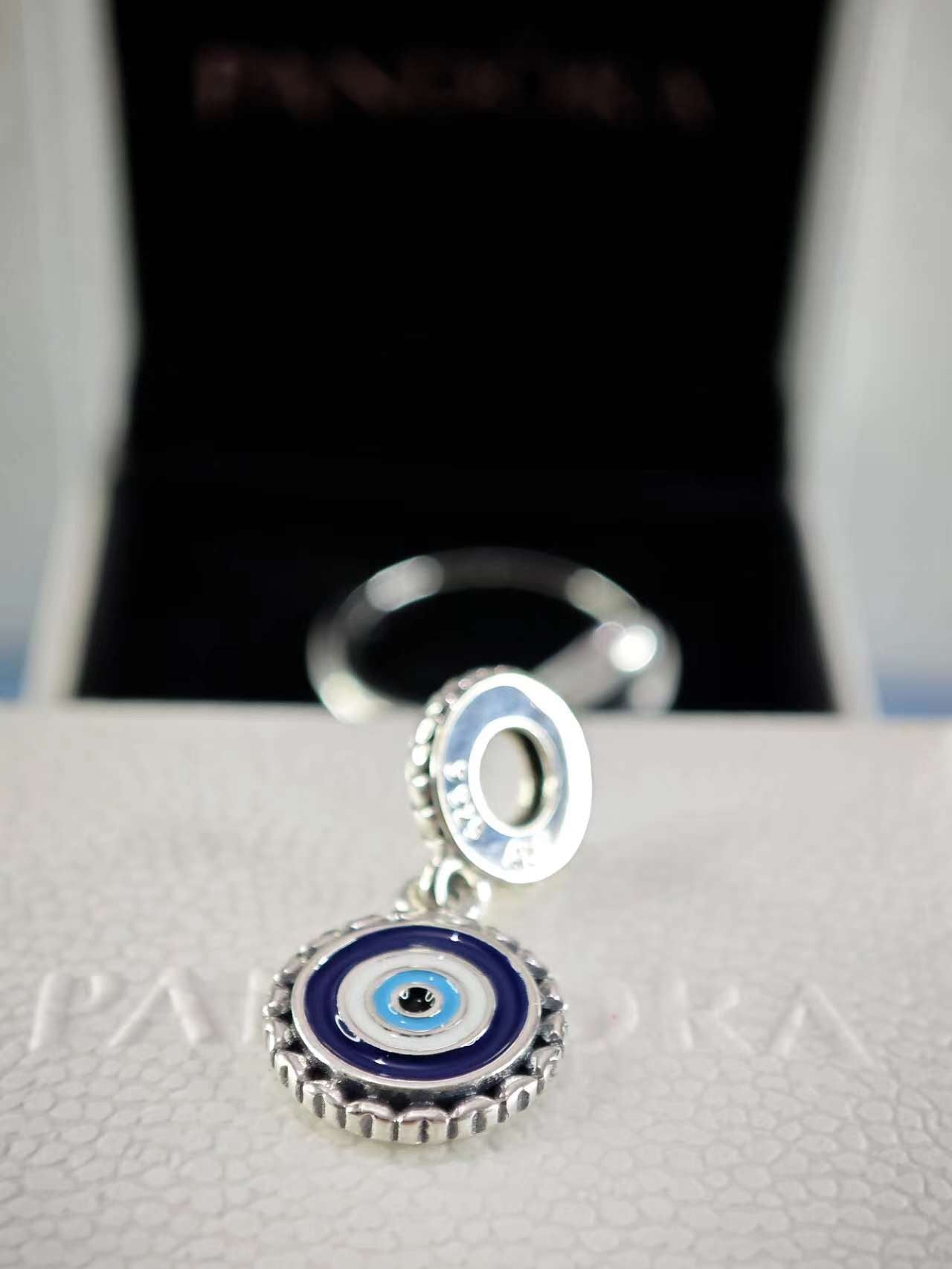 Evil Eye Silver Dangle Charm