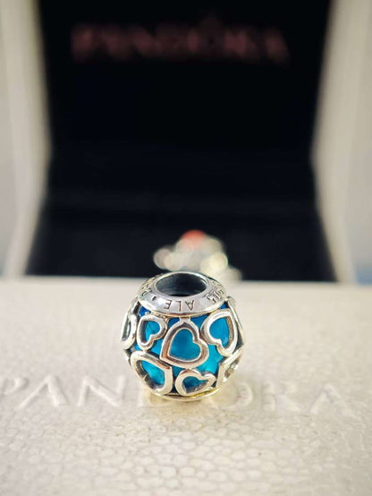 Encased in Love Charm with Blue Crystal