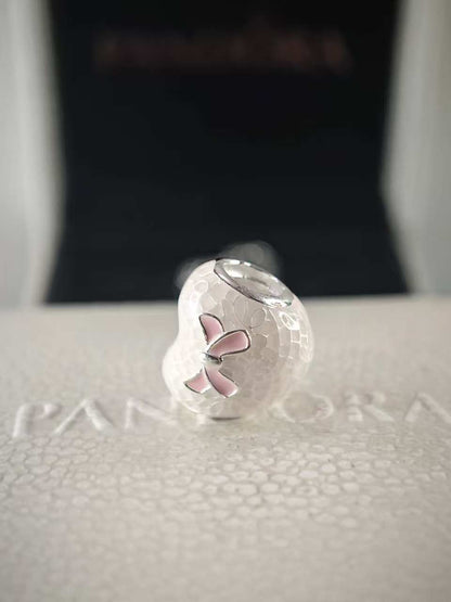 Pink Bow and Lace Charm